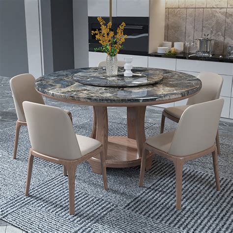 Fit And Touch 5 Piece Marble Top Pedestal Dining Set Wayfair Canada