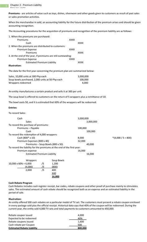 Chapter 2 Premium Liabilities 1 Chapter 2 Premium Liability M A R