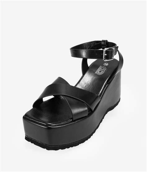 Sandalias Negras Con Plataforma BOSANOVA REBAJAS HASTA 50