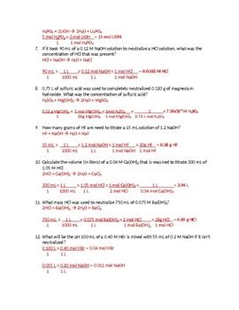 Titration Calculations Practice By Schrim S Chem Tpt