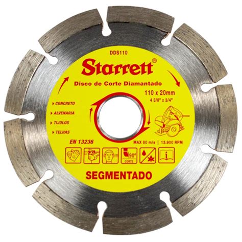 Disco De Corte Diamantado Segmentado X Mm Starrett Dds