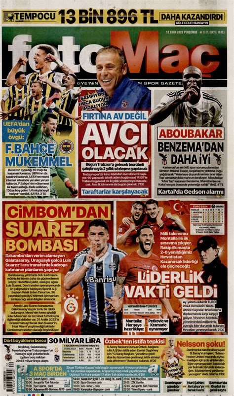 Fotomaç Gazetesi Fotomaç Manşet Oku Haberler 12 Ekim 2023