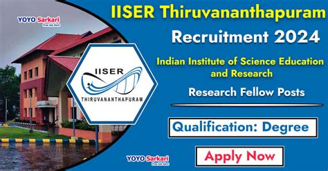 IISER Thiruvananthapuram Recruitment 2024: Various Junior Research ...