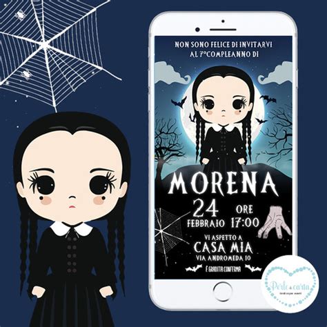 Invito Digitale Mercoledi Addams Perle Di Carta