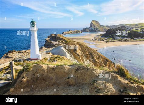 Castlepoint Lighthouse North Island New Zealand Stock Photo Alamy