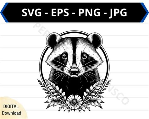 Badger Tattoo Illustration Svg Badger Svg File For Cricut And