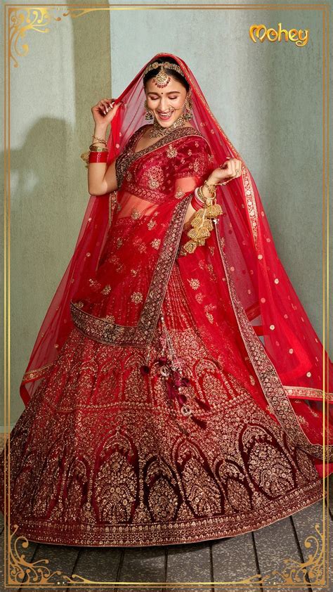 Lehenga For Women Buy Rani And Maroon Velvet Zari Embroidered Lehenga