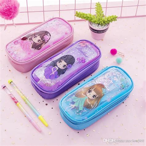 Quicksand Sequins Pen Bag Kawaii Papeler A Ni Os Ni As Escuela Port Til