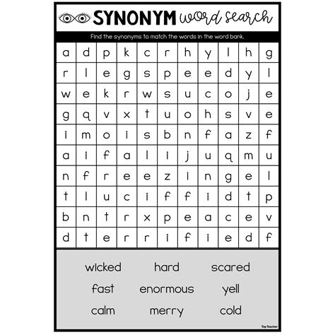 Synonym Word Search Top Teacher