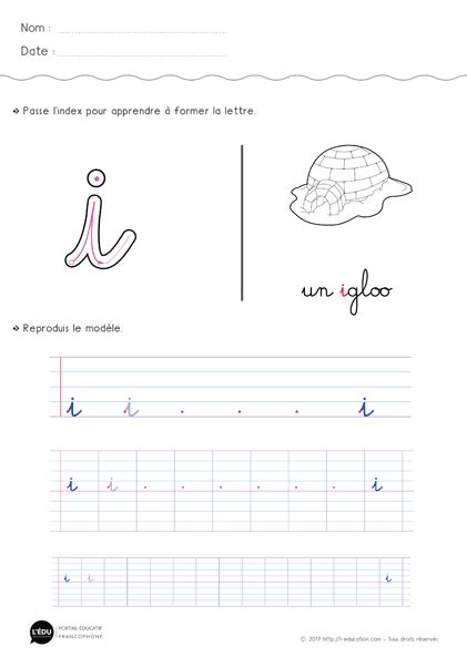 Écrire les lettres de lalphabet minuscule en écriture cursive Écrire