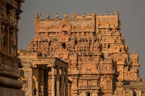 great living chola temple  stock photo