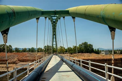 Pedestrian Bridge Over the Corinth Canal of Corinth Editorial Photo ...