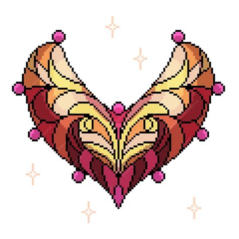 Premium Vector Pixel Art Stained Glass Heart