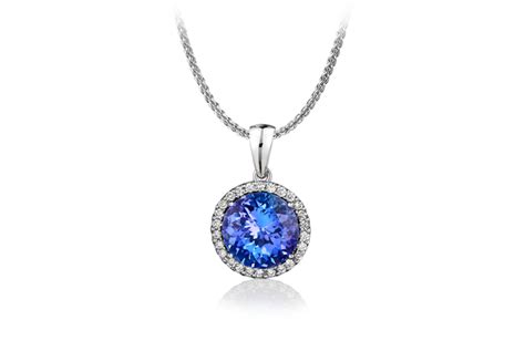 Round Shape Tanzanite & Diamond Pendant | Tanzanite International