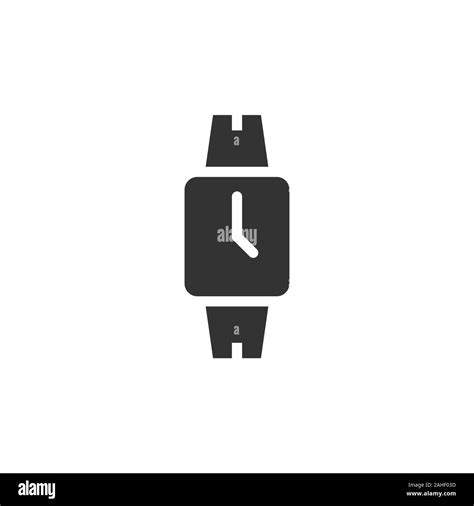 Wrist Watch Icon In Flat Style Hand Clock Vector Illustration On White