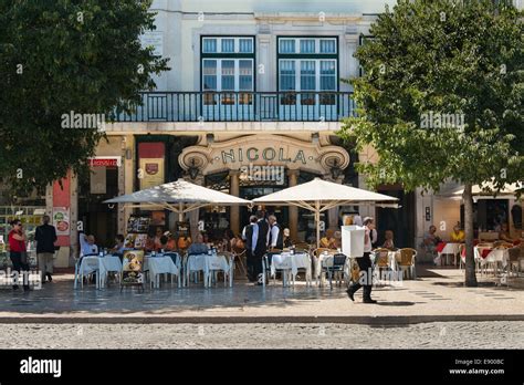 Portugal Lisbon Baixa Rossio Praça De Dom Pedro Iv Cafe Retaurant