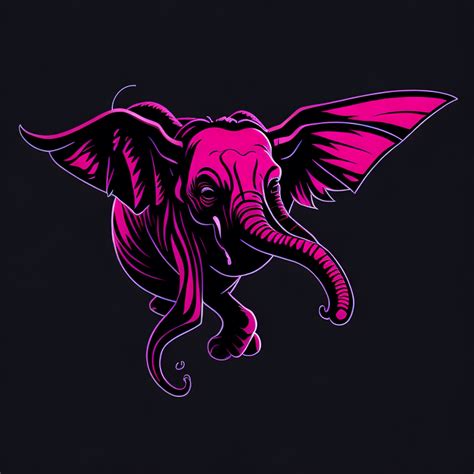 KREA AI - a flying pink elephant, vector digital art, bold l...