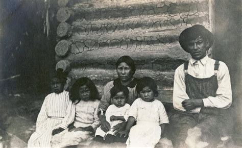 An Aboriginal Family in Front of a Log Cabin | Women of the Nistawoyou