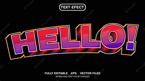 Premium Vector Editable Text Effect Hello Theme