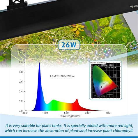 hygger Luz LED para acuario de espectro completo con clip 26 W de día