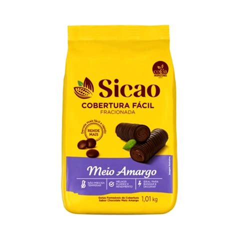 Chocolate Cobertura Fracionada Meio Amargo Sicao Kg