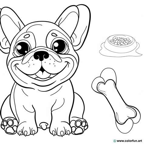 Coloriage Dun Bouledogue Français Mignon à Télécharger Ou à Imprimer