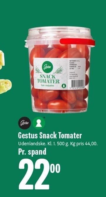 Gestus Snack Tomater tilbud hos Min Købmand