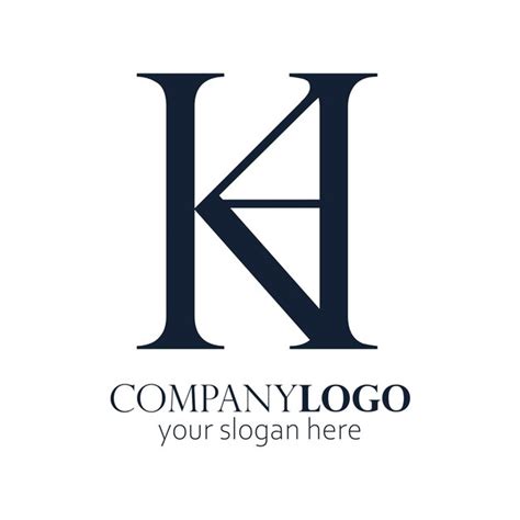 Kh Monogramm Logo Elegant Premium Vektor