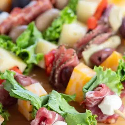 Easy Antipasto Skewers: The Best Holiday Party Appetizer | Bake It With ...