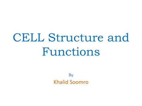 SOLUTION Cell Structure And Functions Studypool