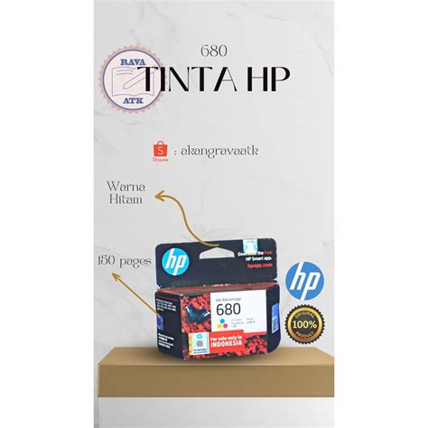 Jual Tinta Hp 680 Black Hitam Ink Catridge Shopee Indonesia