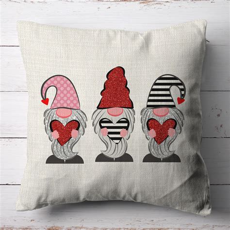 Love Valentines Day Gnome Decor Throw Pillow Valentines Etsy Love