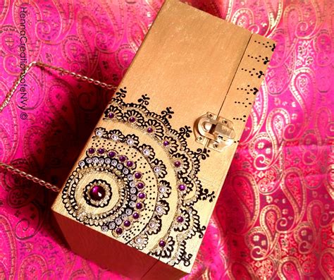 Henna Mendhi Inspired Gold Mandala Keepsake Jewelry Box With Etsy