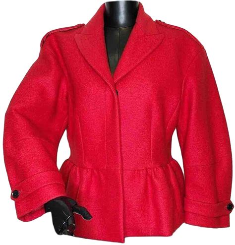 Burberry Red Wool Coats Shopstyle