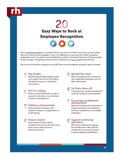 The 20 Easy Ways To Rock At An Employees Recognition Event Info Sheet