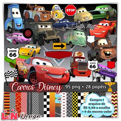 Kit Digital Carros Disney Elo Produtos Especiais