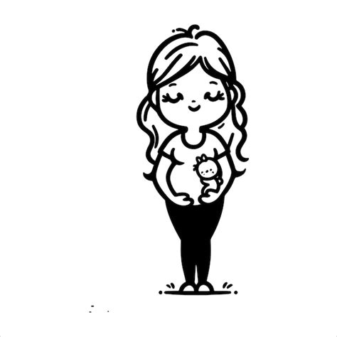 Pregnant Woman Svg Premium Ai Generated Vector