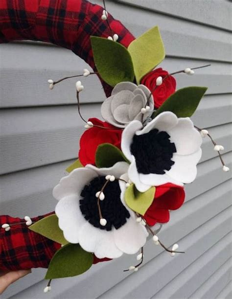 Christmas Wreath Winter Wreath Flannel Flannel Wreath Etsy