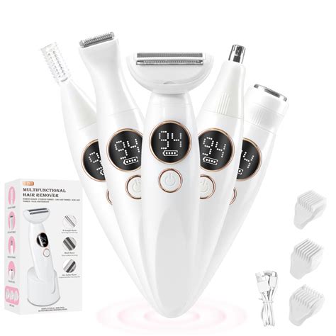Womens Bikini Trimmer 5 In 1 Waterproof Body Groomer With Gentle Hair Removal Razor Perfect For