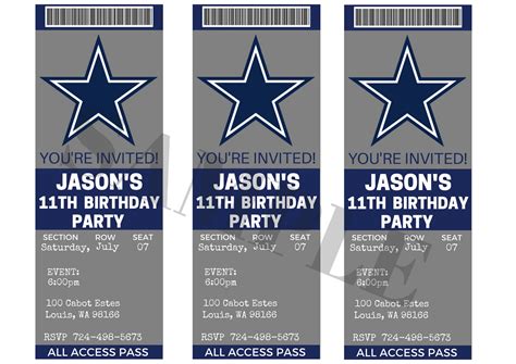 Dallas Cowboys Ticket Template