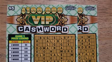 CROSSWORD And CHILL 15 Texas Lottery 100 000 VIP Cashword YouTube