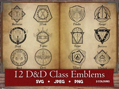 D D Class Emblems Bundle Classic Character Class Badges Etsy Australia