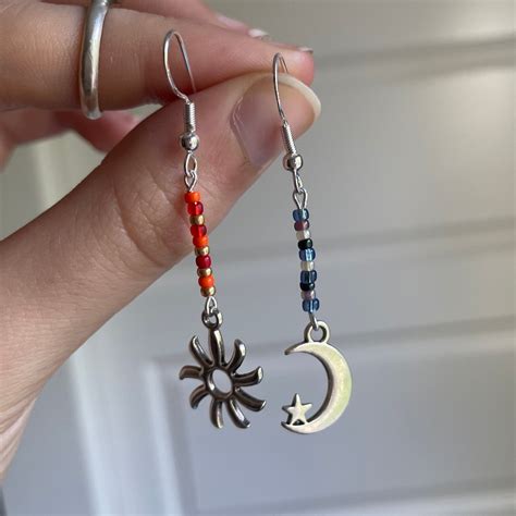 Sun And Moon Earrings Silver Plated Etsy