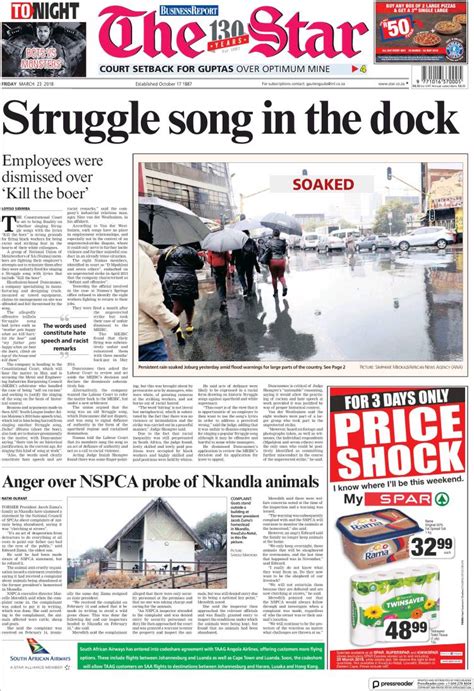 Front Page South African Newspapers Bmp Review