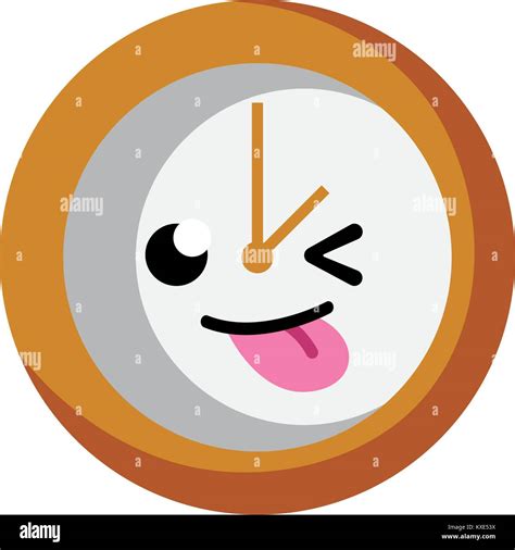 C Rculo Divertidas Caricaturas Kawaii Reloj Imagen Vector De Stock Alamy