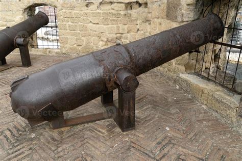 Naples Castle Dell Ovo Cannon Stock Photo At Vecteezy