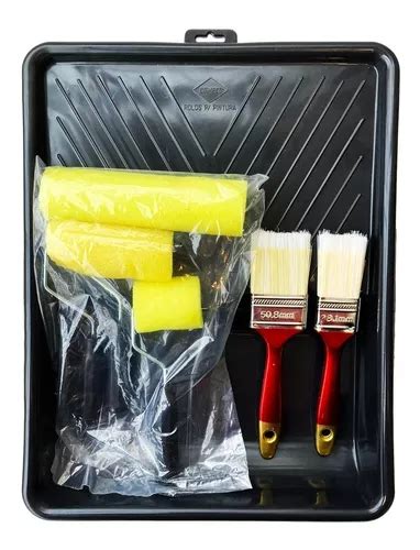 Kit Para Pintura Bandeja 3 Rolinhos Espuma Trinchas