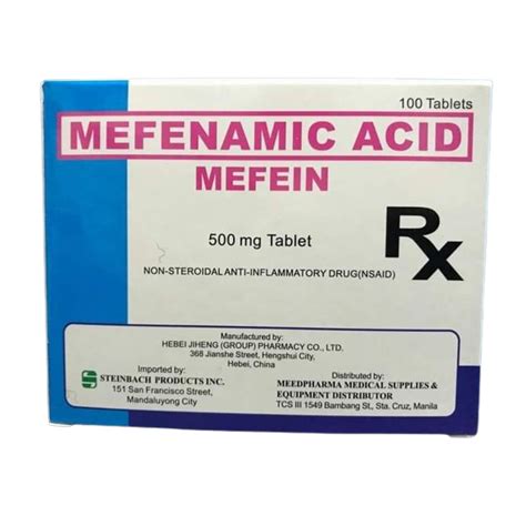 Buy Mefein Mefenamic Acid 500mg Tablet 100 S Online With MedsGo Price