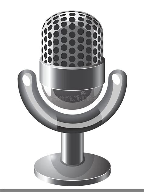 Retro Stage Microphone Silhouette Stock Vector Illustration Of Icon