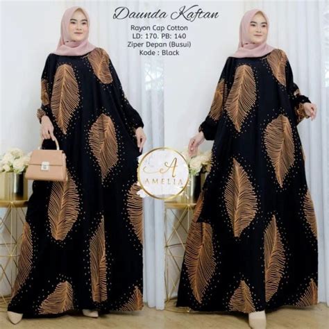 Jual DASTER KAFTAN TERKINI Efita Kaftan Rayon Hoshi Kaftan Daunda